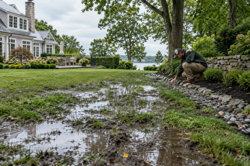 Soggy yard darien ct